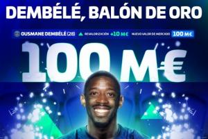 新晋金球得主！登贝莱身价涨至1亿欧元，6年后重回亿元先生